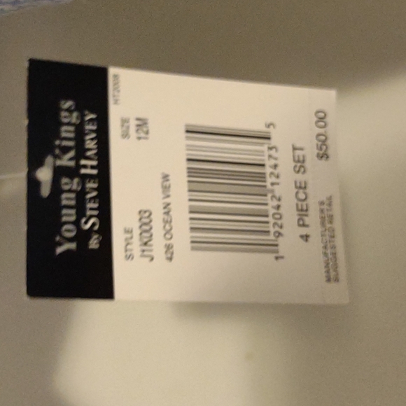 Young Kings by Steve Harvey 4 piece suit-vest,shirt,tie,jacket size 12 months - Picture 9 of 11